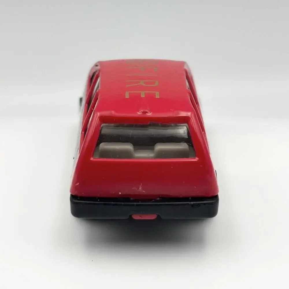 Vintage 8008 Fire Station 6 Minivan Diecast Toy Car Red Black 1:64